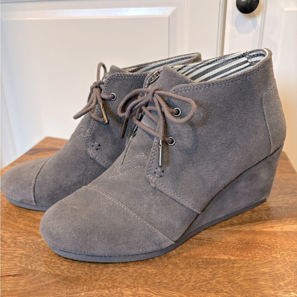Toms Suede Bootie Wedges